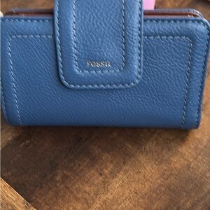 Fossil Blue Leather Wallet